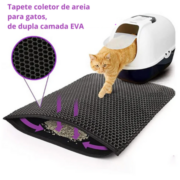 Tapete Coletor de Areia para Gatos - Anti Sujeira